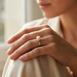 Bague IRINA | Or Blanc & Perle de Culture Rose - 8/9mm