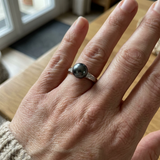Bague ARIANE | Or Blanc, Diamants & Perle de Tahiti