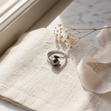 Bague AYA | Or Blanc & Perle de Tahiti