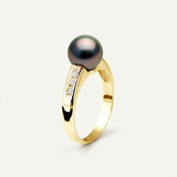 Bague ARIANE | Or Jaune, Diamants & Perle de Tahiti