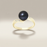 Bague CASSIOPÉE | Or Jaune, Diamants & Perle de Tahiti