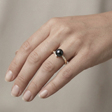 Bague CASSIOPÉE | Or Jaune, Diamants & Perle de Tahiti
