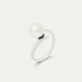 Bague ELISE | Or Blanc & Perle de Culture Blanche