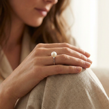 Bague ALEXANDRA | Perle Blanche