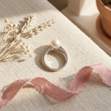 Bague IRINA | Argent & Perle de Culture Blanche - 7/8mm