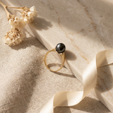 Bague IRINA | Or Jaune & Perle de Culture Black Tahiti - 8/9mm
