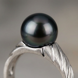 Bague MÉLIA | Or Blanc & Perle de Tahiti