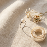 Bague SERENITY | Or Blanc & Perle de Culture Rose