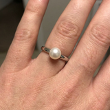 Bague Jonc DIANE | Perle de Culture Blanche