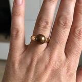 Bague IRINA | Or Jaune & Perle de Culture Chocolat - 8/9mm