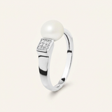 Bague Jonc THALIA | Perle de Culture Blanche
