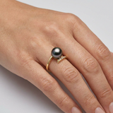 Bague ISODORA | Or Jaune, Diamants & Perle de Tahiti