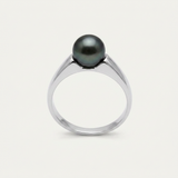 Bague IRINA | Or Blanc & Perle de Culture Black Tahiti - 8/9mm