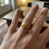 Bague ZIGZAG | Or Blanc & Perle de Culture Dorée