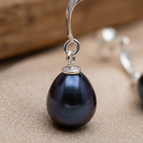 Boucles d'Oreilles TAHORA | Argent & Perles de Culture Black Tahiti