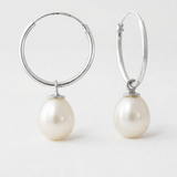 Créoles SERENE | Argent et Perles de cultures Blanches