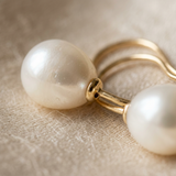 Boucles d'Oreilles DIANA | Or Jaune & Perles de Culture Blanches