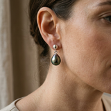 Boucle d'Oreilles MINÉA | Argent & Perles de Tahiti