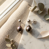 Boucle d'Oreilles MINÉA | Argent & Perles de Tahiti