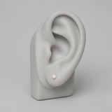 Boucle d'Oreilles Bouton AYA | Argent & Perles de Culture Blanches 5/6mm