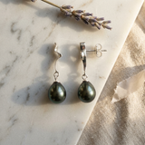 Boucles d'Oreilles TAHORA | Or Blanc & Perles de Tahiti