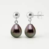 Boucle d'Oreilles MINÉA | Argent & Perles de Tahiti