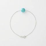 Bracelet Chaîne Forçat - Perle de Culture Bleu Turquoise