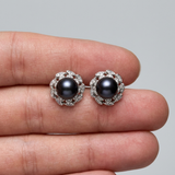 Boucles d'Oreilles COROLLE | Perles Black Tahiti