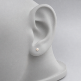Boucle d'Oreilles Bouton AYA | Argent & Perles de Culture Roses 5/6mm