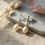 Boucles d'Oreilles TAHORA | Argent & Perles de Culture Blanches
