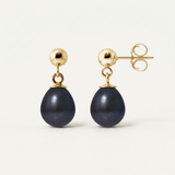 Boucle d'Oreilles MINÉA | Or Jaune & Perles de Culture Black Tahiti