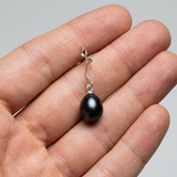Boucles d'Oreilles TAHORA | Argent & Perles de Culture Black Tahiti