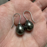 Boucles d'Oreilles DIANA | Or Blanc & Perles de Tahiti