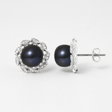 Boucles d'Oreilles COROLLE | Perles Black Tahiti