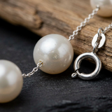 Bracelet  3 Perles de Culture- Diamètre 7-8 mm Blanc- Argent