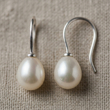 Boucles d'Oreilles DIANA | Argent & Perles de Culture Blanches