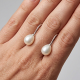 Boucles d'Oreilles DIANA | Argent & Perles de Culture Blanches