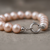 Bracelet NOELYSE | Or Blanc & Perles Roses