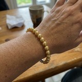 Bracelet Porte Bonheur - Perle d'Eau Douce Dorée