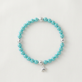 Bracelet Porte Bonheur Etoile - Perles d'Eau Douce Bleu Turquoises