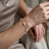Bracelet Perles de Culture Ronde 6-7  mm Rose