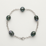 Bracelet Femme - 5 Perles de Tahiti 9-10mm