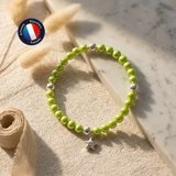 Bracelet Porte Bonheur Etoile - Perles d'Eau Douce Vertes