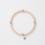 Bracelet Porte Bonheur Coeur - Perles d'Eau Douce Roses