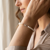 Bracelet NOELYSE | Or Blanc & Perles Blanches