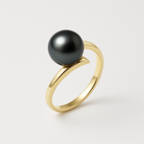 Bague ELISE | Or Jaune & Perle de Culture Black Tahiti
