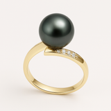 Bague ISODORA | Or Jaune, Diamants & Perle de Tahiti