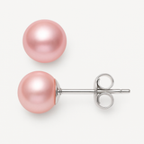 Boucle d'Oreilles Bouton AYA | Argent & Perles de Culture Roses 9/10mm