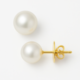 Boucle d'Oreilles Bouton AYA | Or Jaune & Perles de Culture Blanches