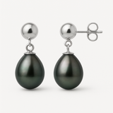 Boucle d'Oreilles MINÉA | Argent & Perles de Tahiti